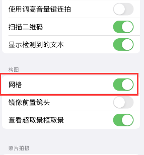 冷水滩苹果手机维修网点分享iPhone如何开启九宫格构图功能